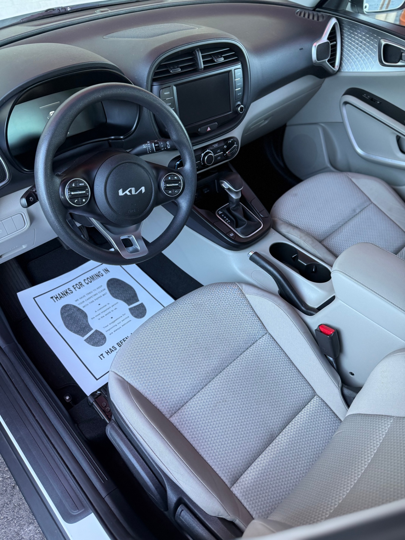 Kia Soul cloth interior detail